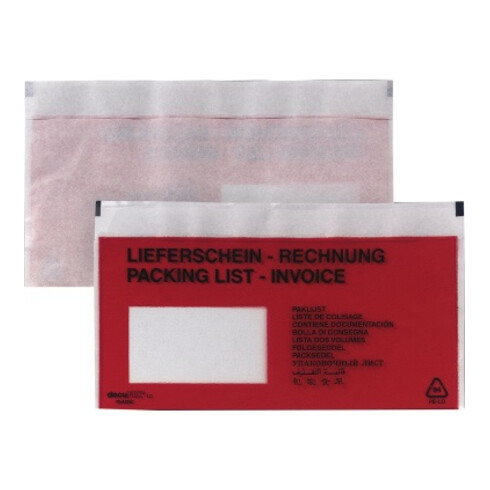 BONG Dokumententasche 00014031 DIN lang hk Liefsch/Rechnung rot