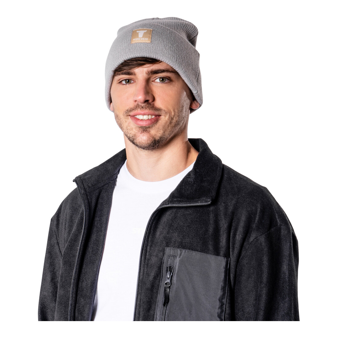 Bonnet "beanie" STIER taille unique 7gg gris clair