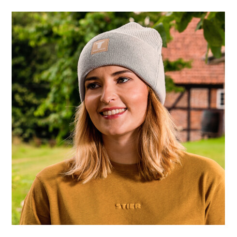 Bonnet "beanie" STIER taille unique 7gg gris clair