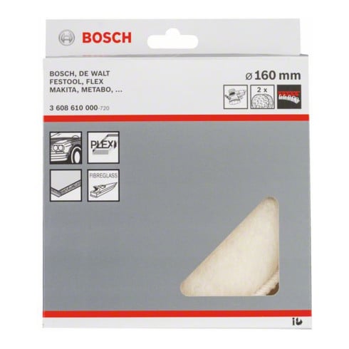 Bonnet de polissage Bosch en laine de mouton pour polisseuses