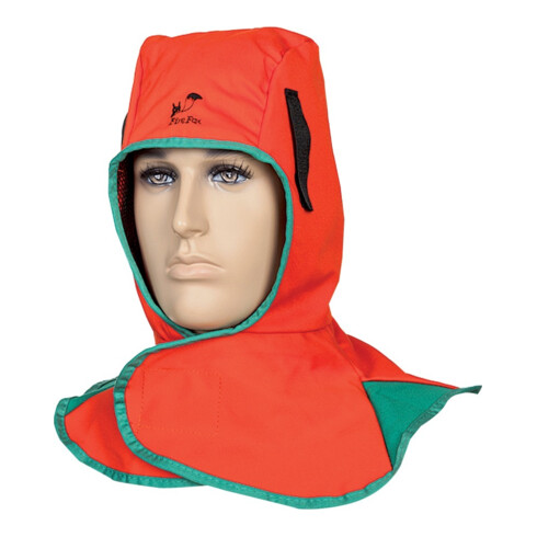 Bonnet de soudage Weldas avec velcro, tissu bleu ignifugé