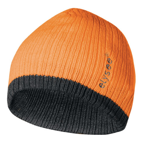 Bonnet tricoté Georg universel orange/gris 100 % polyacrylique FELDTMANN