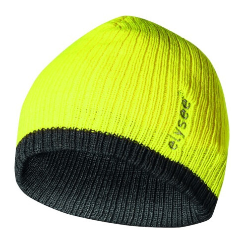 Bonnet tricoté Marisu universel jaune/gris 100 % polyacrylique FELDTMANN