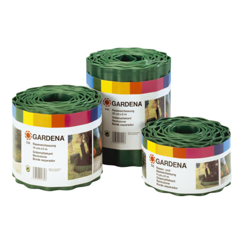 Bordure de pelouse GARDENA, vert, rouleau de 9 cm de haut, 9 m de long