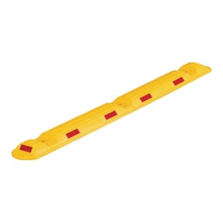 Bordure L1170xl150xH50mm polypropylène jaune avec bandes réfléchissantes rouges