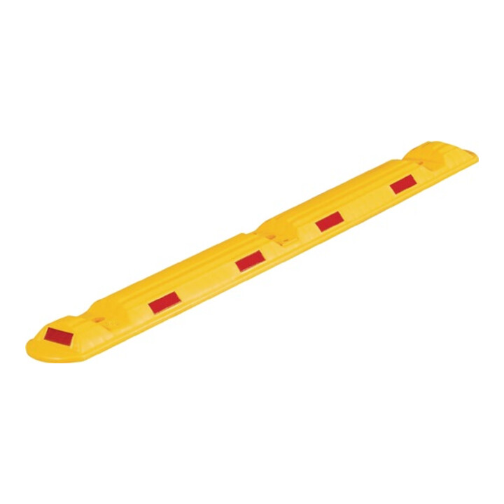Bordure L1170xl150xH50mm polypropylène jaune avec bandes réfléchissantes rouges