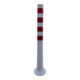 Borne de blocage en polyuréthane blanc/rouge Diam. 80 mm avec plaque de fixation H. 1000 mm-1