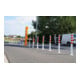 Borne de blocage en polyuréthane blanc/rouge Diam. 80 mm avec plaque de fixation H. 1000 mm