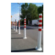 Borne de blocage en polyuréthane blanc/rouge Diam. 80 mm avec plaque de fixation H. 1000 mm
