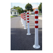 Borne de blocage en polyuréthane blanc/rouge Diam. 80 mm avec plaque de fixation H. 1000 mm-5