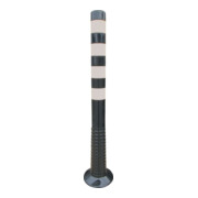 Borne de blocage en polyuréthane noir/jaune Ø 80 mm avec matériel de fixation H1000 mm-1