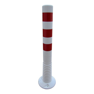 Borne de blocage polyuréthane blanc/rouge Ø 80 mm à visser avec matériel de fixation H750 mm