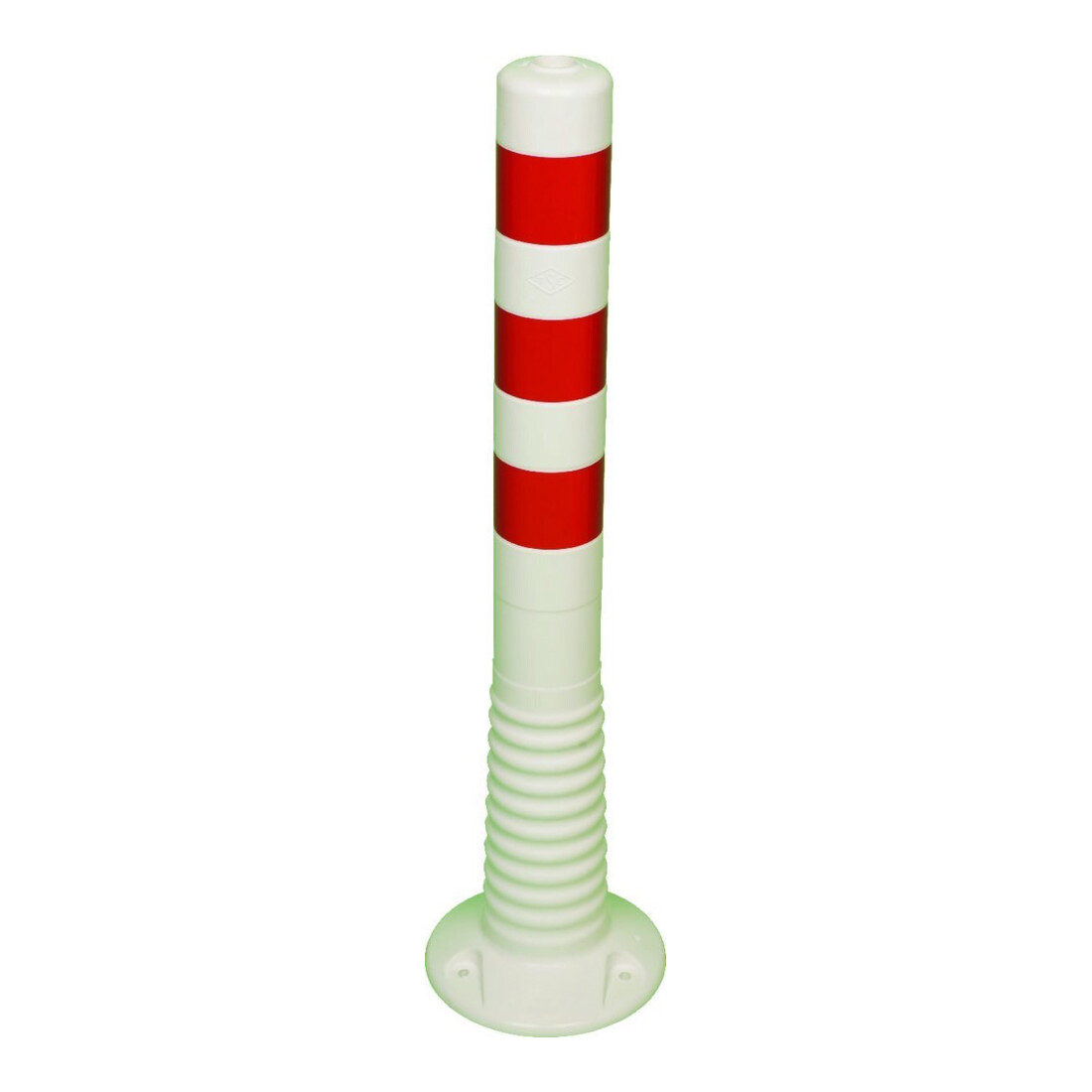 Borne de blocage polyuréthane blanc/rouge Ø 80 mm à visser avec matériel de fixation H750 mm