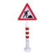 Borne de blocage polyuréthane blanc/rouge Ø 80 mm à visser avec matériel de fixation H750 mm