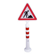 Borne de blocage polyuréthane blanc/rouge Ø 80 mm à visser avec matériel de fixation H750 mm-4