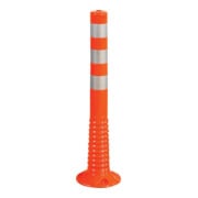 Borne de blocage Polyuréthane orange/blanc Ø 80 mm avec plaque de fixation H 1000 mm-1