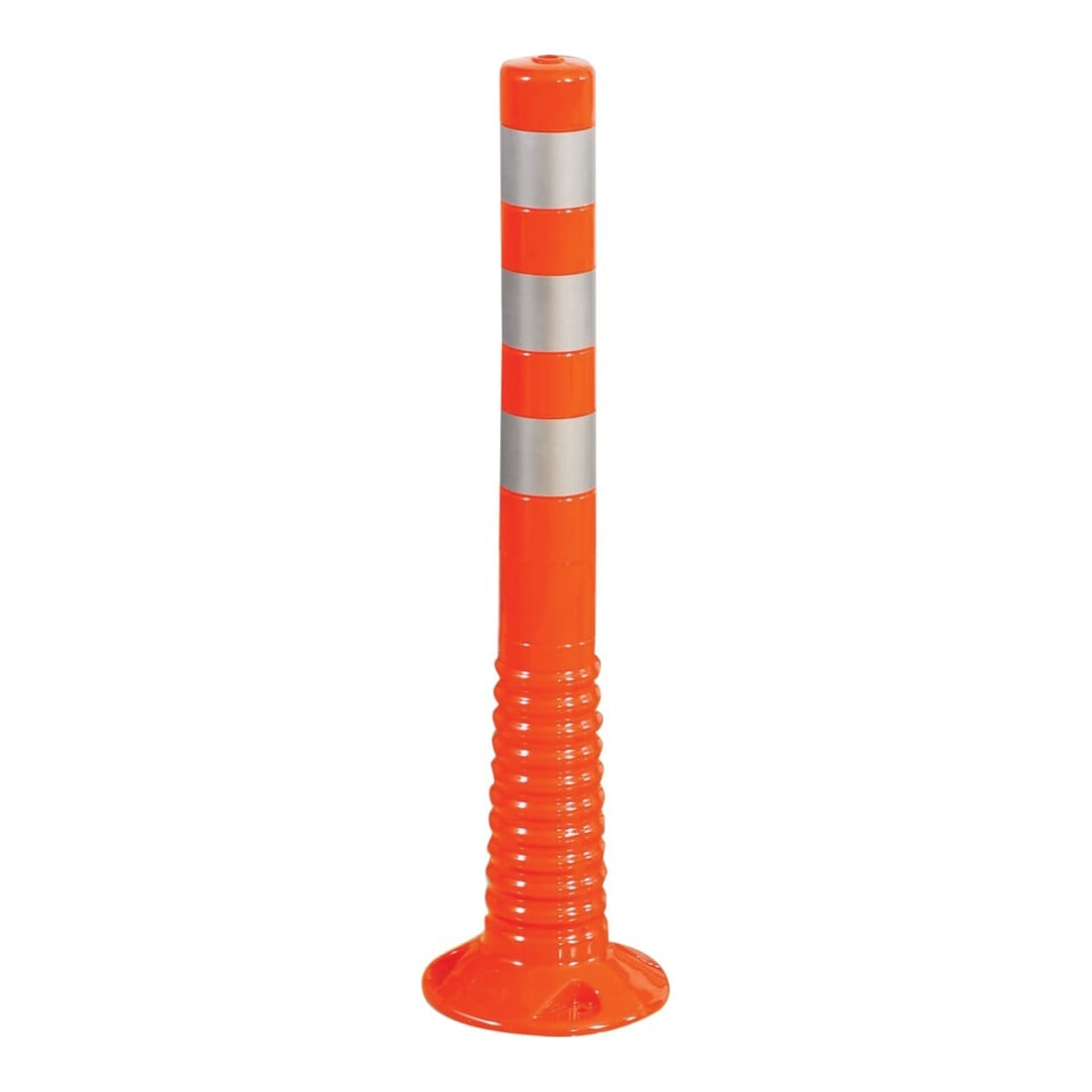 Borne de blocage Polyuréthane orange/blanc Ø 80 mm avec plaque de fixation H 1000 mm