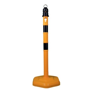 Borne de blocage PP jaune/noir Ø 63 mm avec œillet pour installation