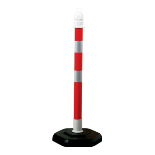 Borne de blocage PP rouge/blanc Ø 63 mm à poser avec œillet