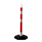 Borne de blocage PP rouge/blanc Ø 63 mm à poser avec œillet