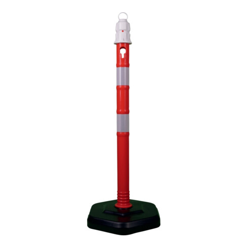 Borne de blocage PP rouge/blanc Ø 63 mm à poser avec œillet
