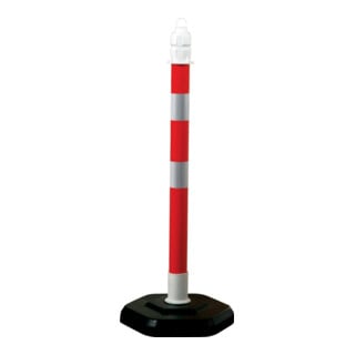 Borne de blocage PP rouge/blanc Ø 63 mm à poser avec œillet