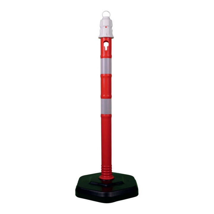 Borne de blocage PP rouge/blanc Ø 63 mm à poser avec œillet