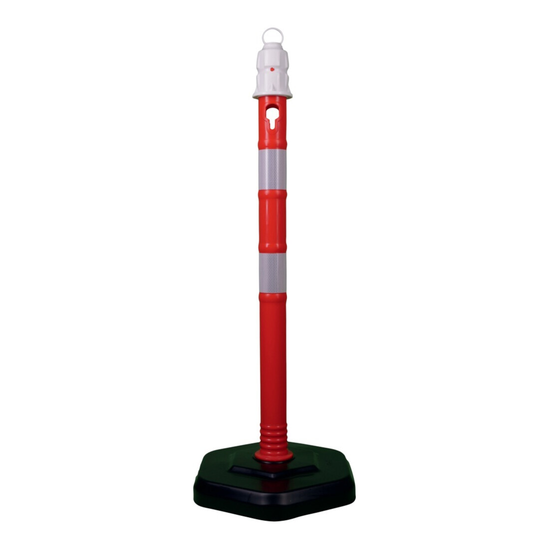 Borne de blocage PP rouge/blanc Ø 63 mm à poser avec œillet
