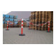Borne de blocage PP rouge/blanc Ø 63 mm à poser avec œillet