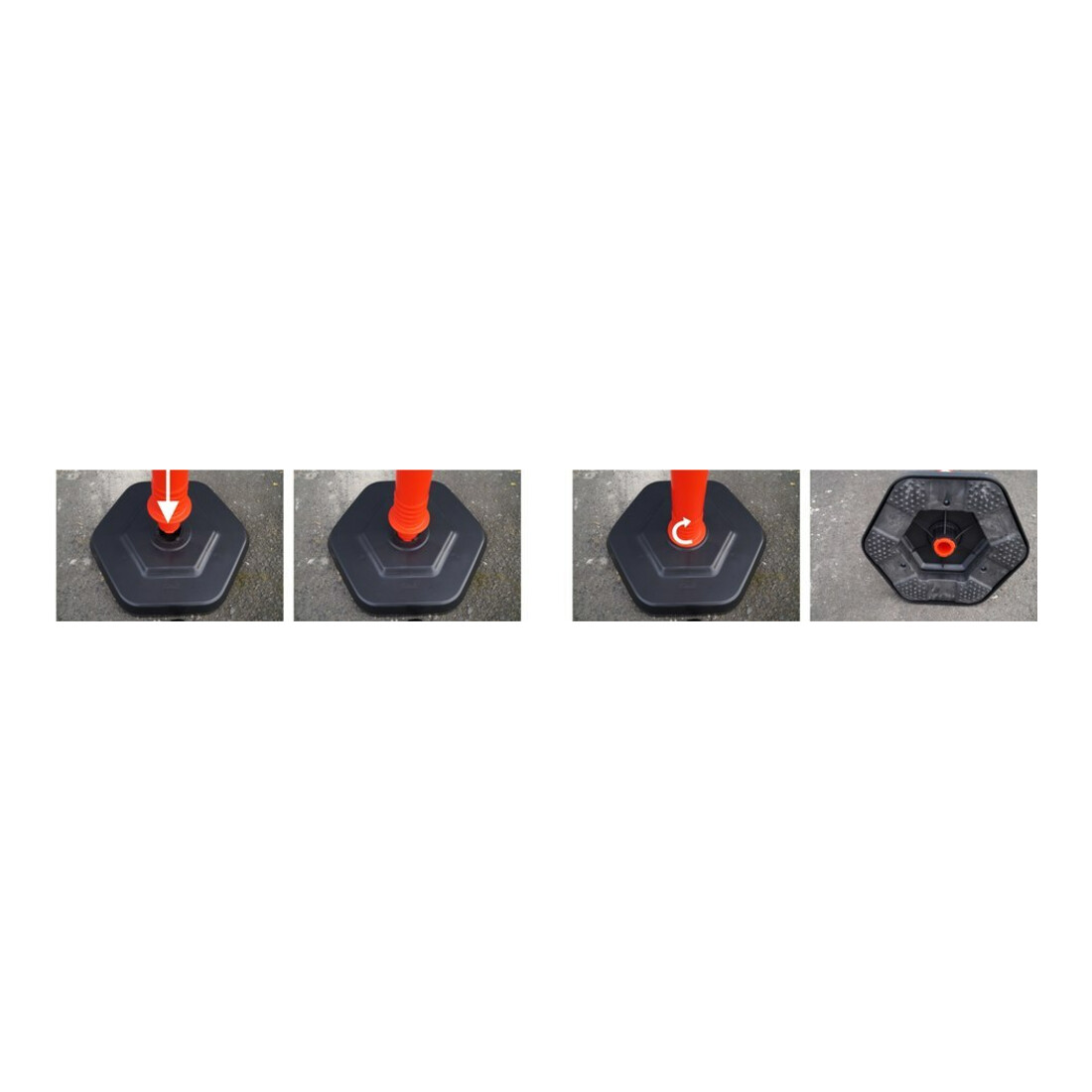 Borne de blocage PP rouge/blanc Ø 63 mm à poser avec œillet