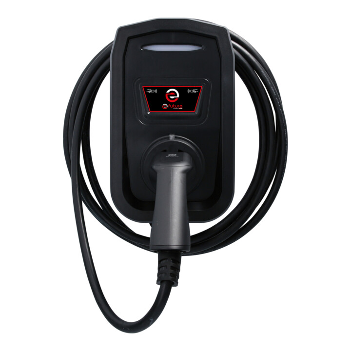 Borne efuturo KS Tools avec câble de charge de type 2, triphase, jusqu’à 11 kW, 16 A, 400 V, mode 3, avec contrôle d’accès RFID, sans compteur
