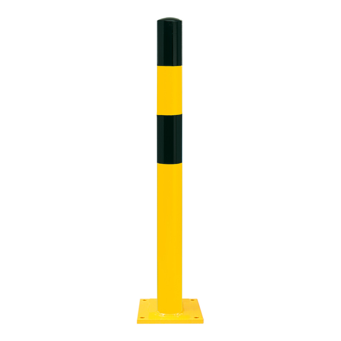 Borne Moravia S acier noir/jaune 90 x 1200 mm pour montage sur goujon