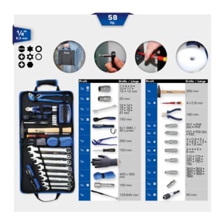 Borsa in nylon per utensili Brilliant Tools, 58 pz