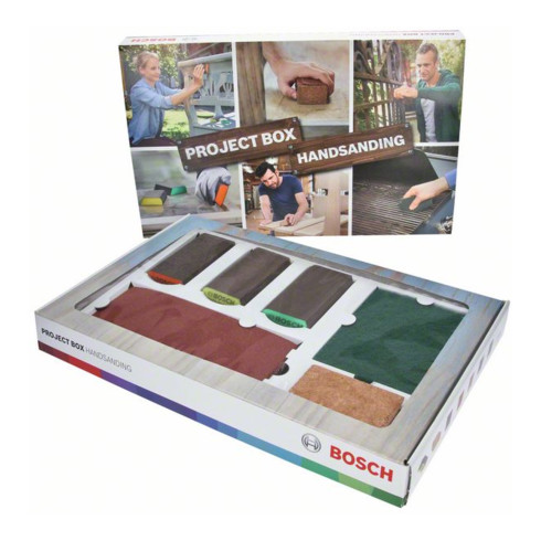 Bosch 15-delige projectbox, handschuren, 3 x K60, 3 x K120, 3 x K240