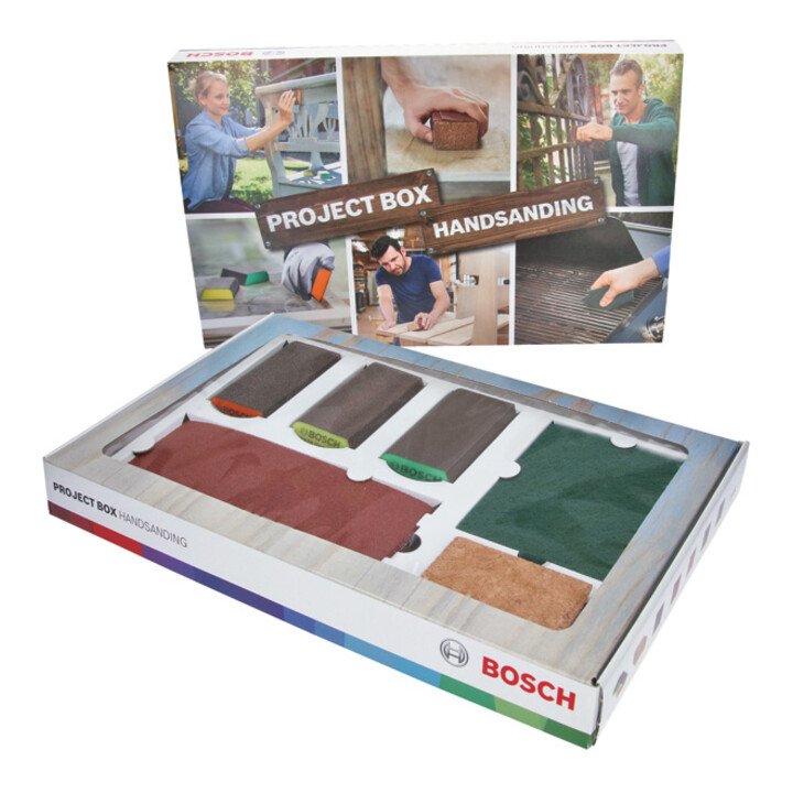 Bosch 15-delige projectbox, handschuren, 3 x K60, 3 x K120, 3 x K240