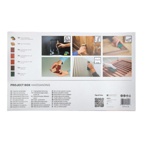 Bosch 15-delige projectbox, handschuren, 3 x K60, 3 x K120, 3 x K240