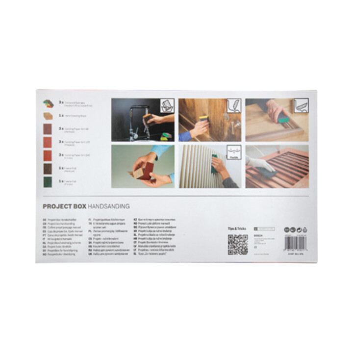Bosch 15-delige projectbox, handschuren, 3 x K60, 3 x K120, 3 x K240