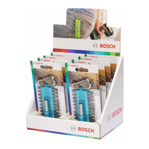 Bosch 21-delige schroevendraaierbitset met karabijnhaak (lichtblauw)