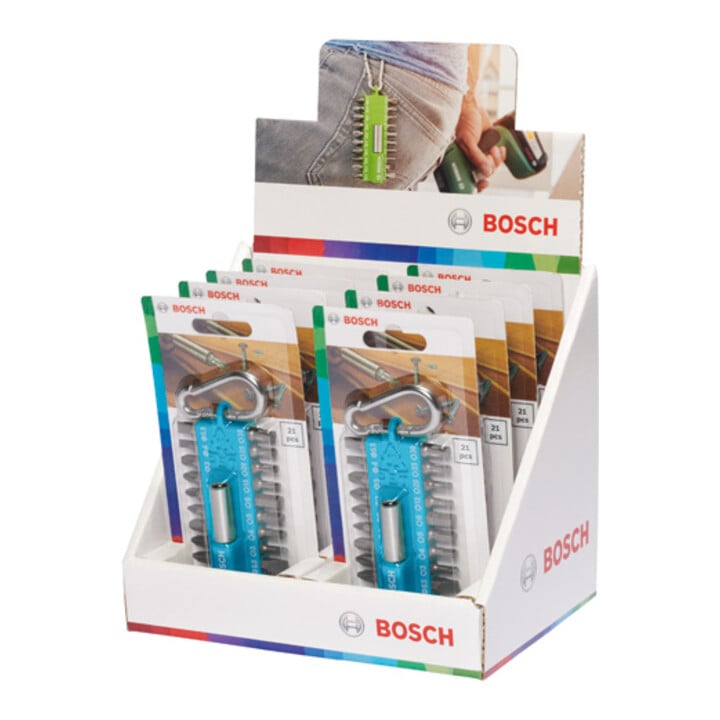 Bosch 21-teiliges Schrauberbit-Set mit Snap-hook (hellblau) Ausstellerversion