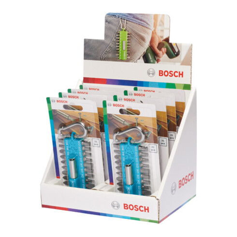 Bosch 21-teiliges Schrauberbit-Set mit Snap-hook (hellblau) Ausstellerversion