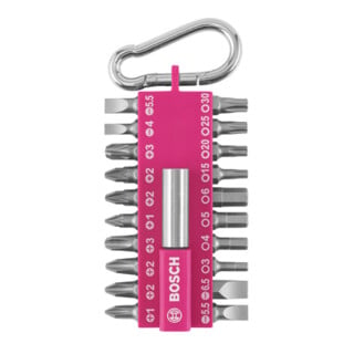 Bosch 21-teiliges Schrauberbit-Set mit Snap-hook, Pink