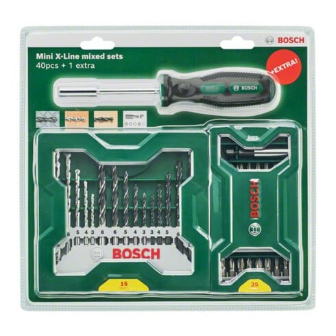 Bosch 25+15+1 Mini-X-Line set plus handgreep