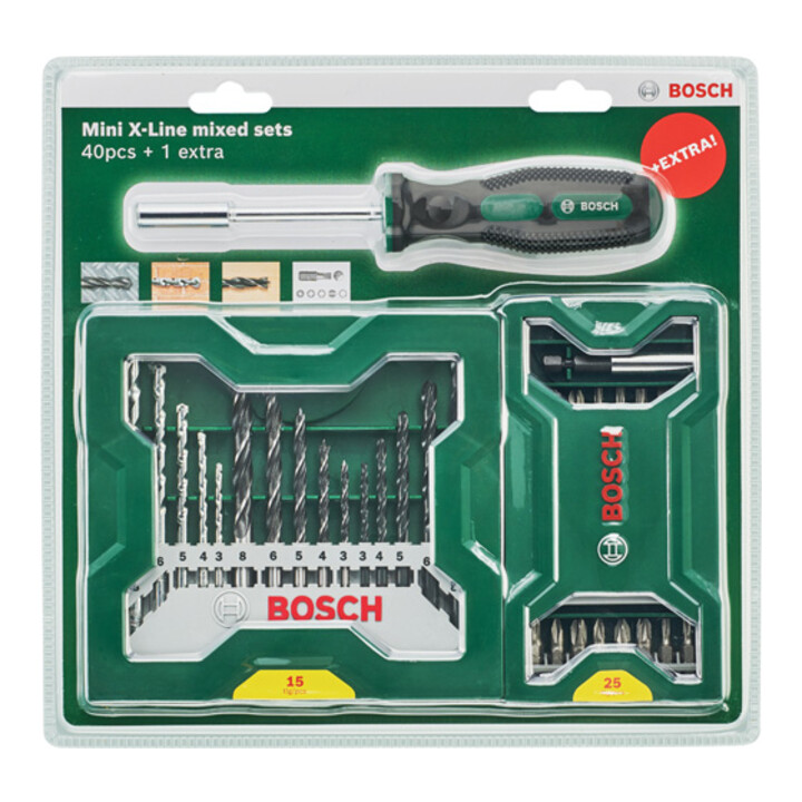Bosch 25+15+1 Mini-X-Line set plus handgreep