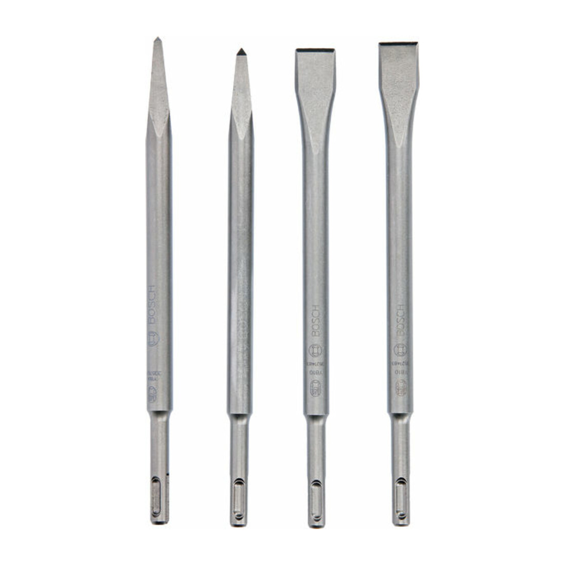 Bosch 4-teiliges Meißelset mit SDS plus Aufnahme, 2x Spitzmeißel + 2x Flachmeißel