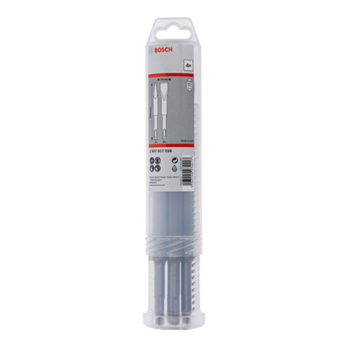 Bosch 4-teiliges Meißelset mit SDS plus Aufnahme, 2x Spitzmeißel + 2x Flachmeißel