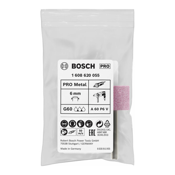 Bosch aanzetpunt cilindrisch middelhard 6 mm 60 25 mm 20 mm