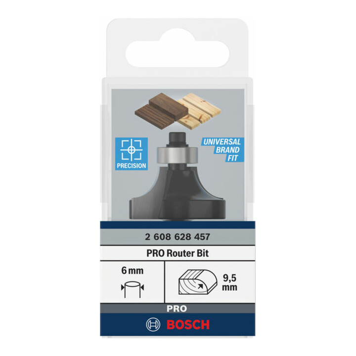 Bosch Abrundfräser 6 mm R1 9,5 mm D 31,8 mm L 16,2 mm G 57 mm