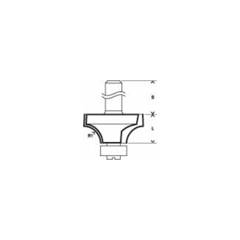 Bosch Abrundfräser Expert for Wood 8 mm D 25,4 mm R1 6,35 mm L 12,7 mm G 55 mm