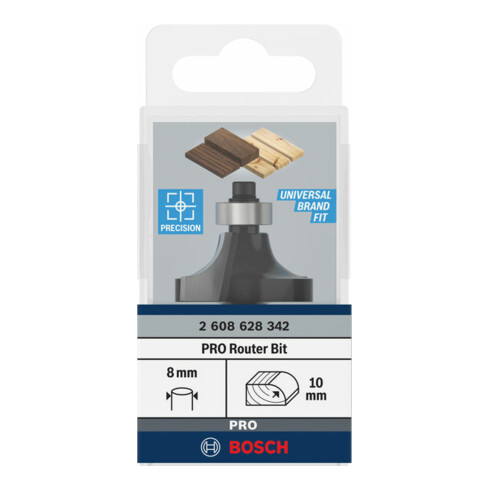 Bosch Abrundfräser Standard for Wood 8 mm R1 10 mm L 16,5 mm G 57 mm