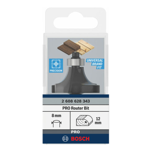 Bosch Abrundfräser Standard for Wood 8 mm R1 12 mm L 19 mm G 60 mm